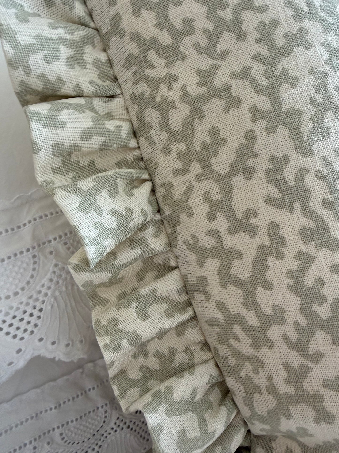 Veere Grenney Folly Sage Ruffled cushion