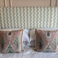 GP & J Baker Ikat Bokhara Rose Green Cushion
