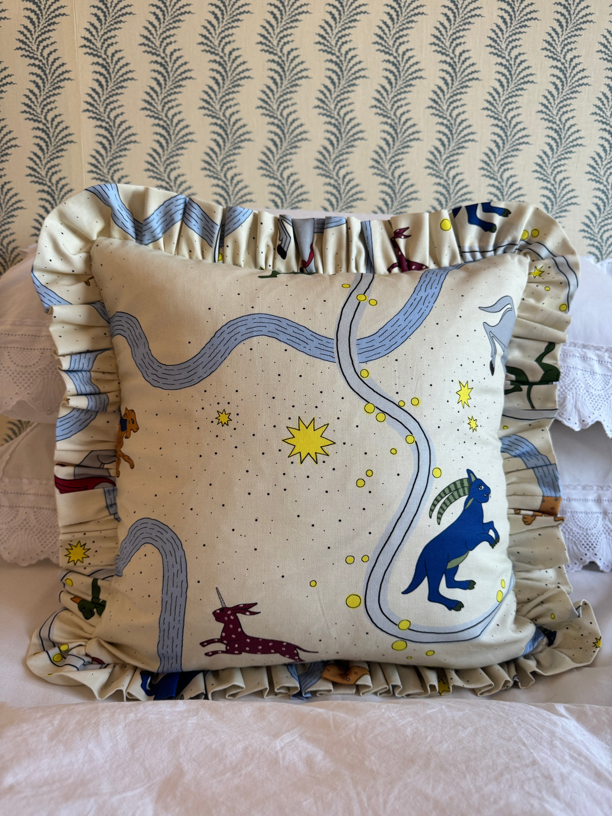 Beata Heuman Asteria’s Folly Ruffled Cushion