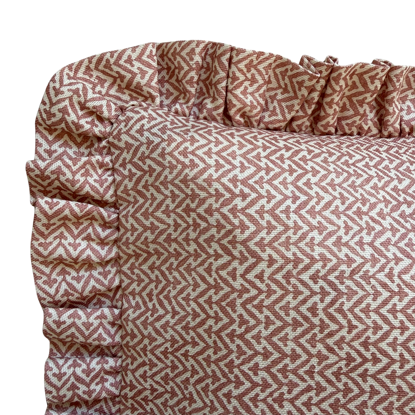‘Bigger Than the Baby’ Frilly Tilly Cushion - Blush