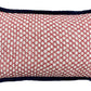 Luxury patterned cushions in Fermoie red Wicker fabric
