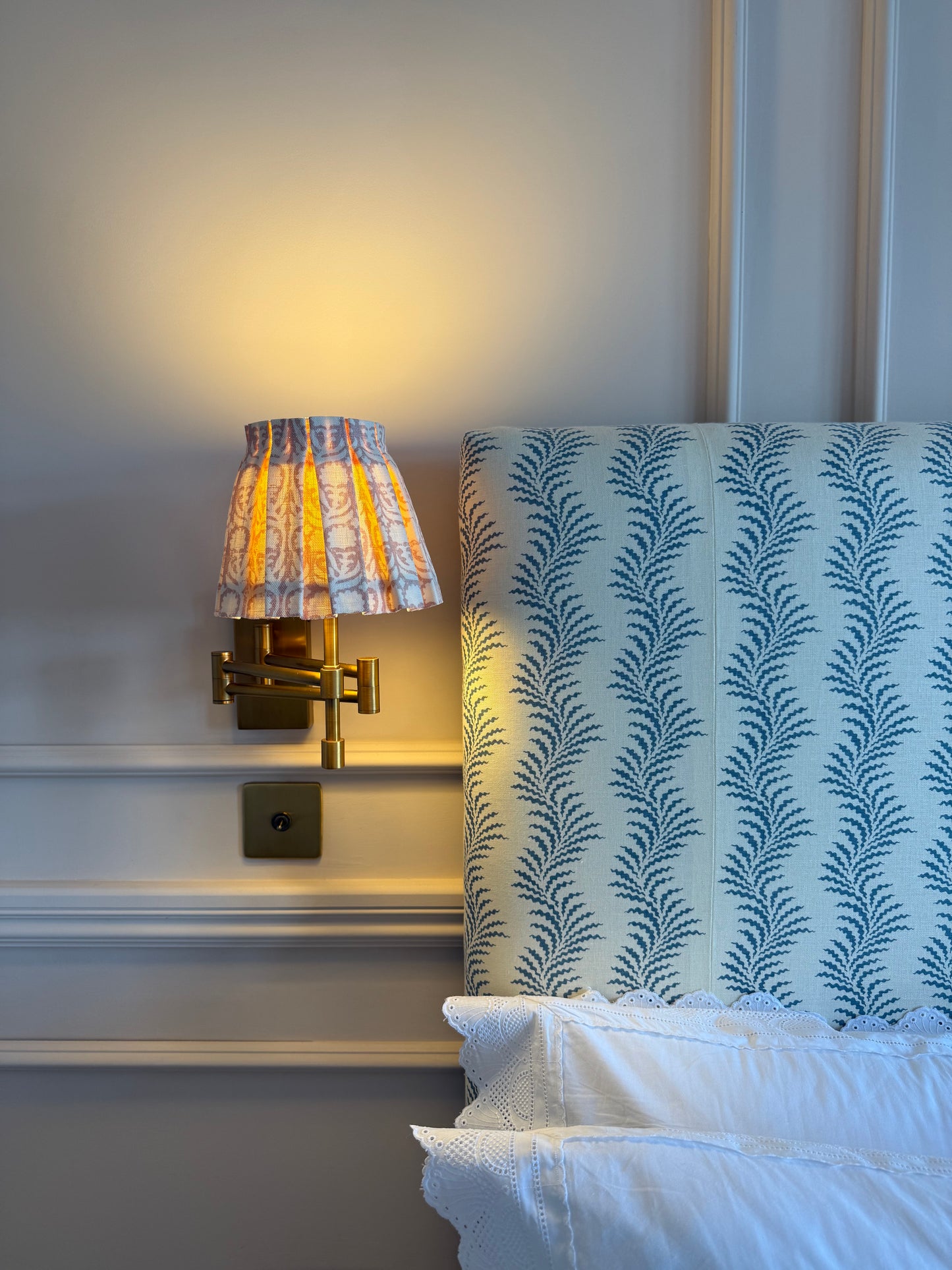 Luxury box pleat lampshade in Penny Morrison premium designer fabric