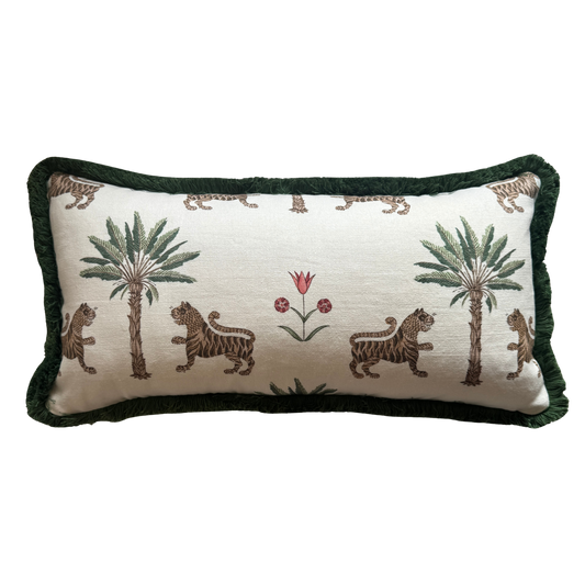 Bespoke Tiger Palm Cocoa Cushion