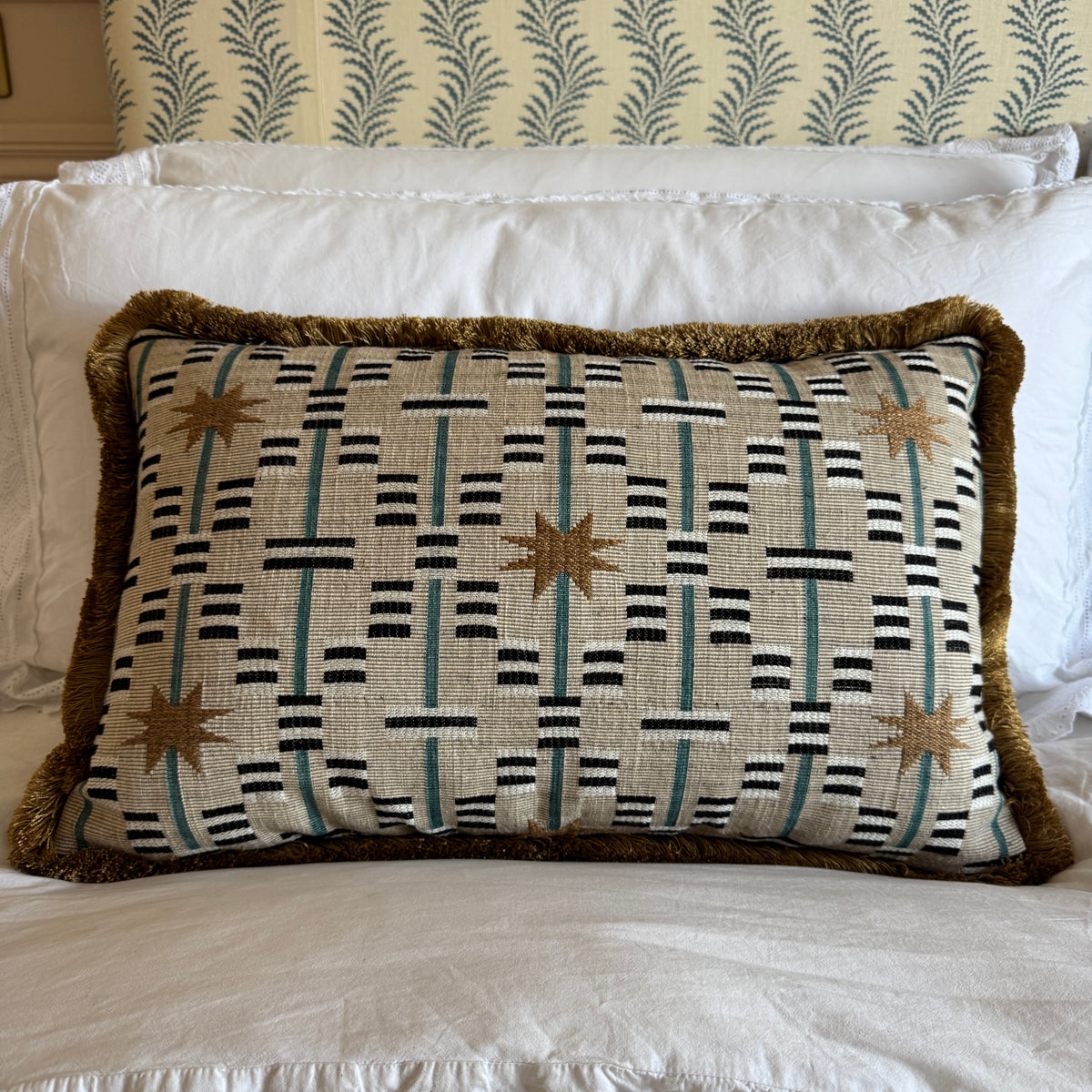 Afua Walnut Fringed Cushion