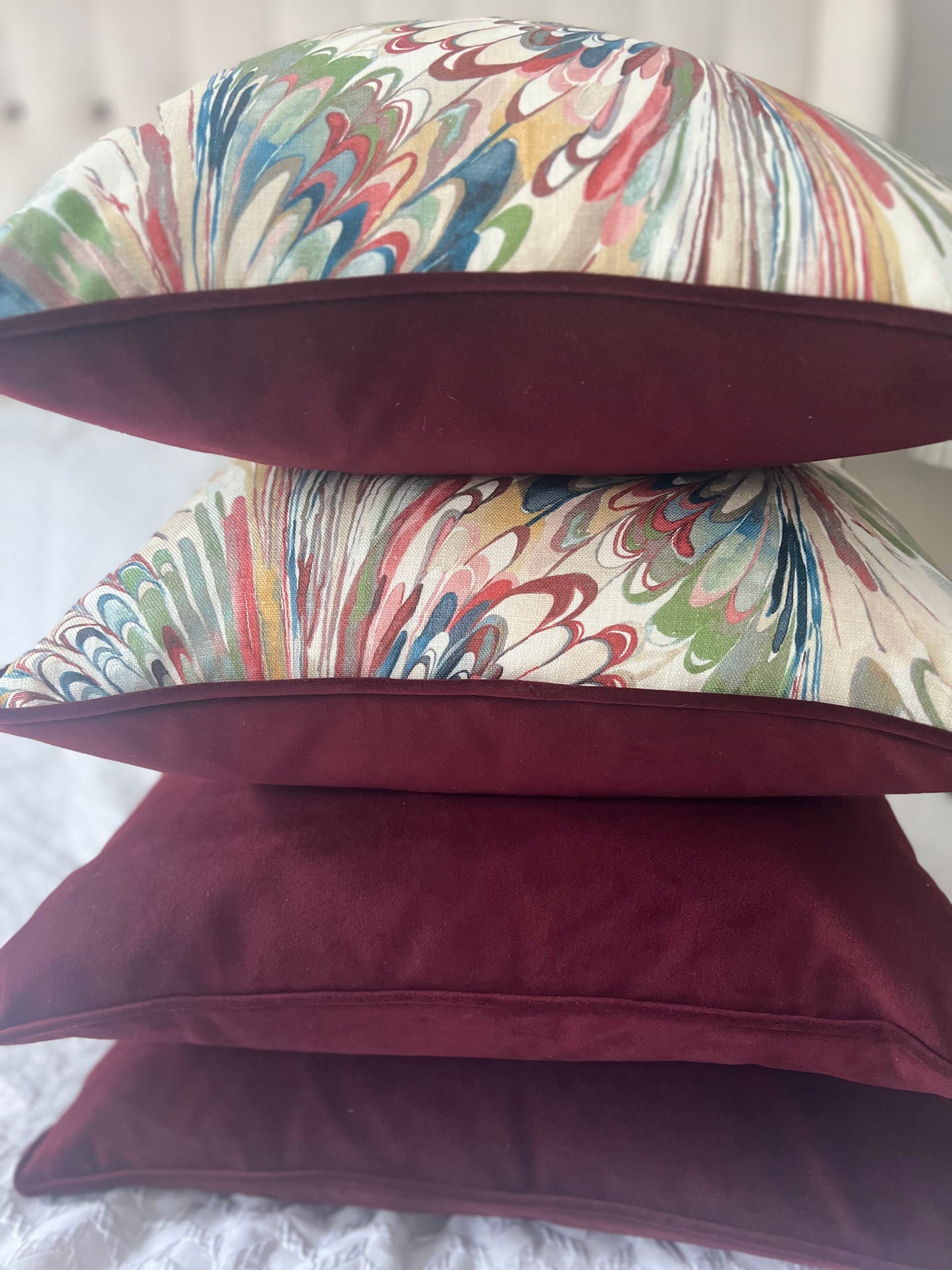 Marbleised Velvet 4 Cushion Set
