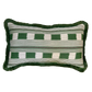 Green Lost & Found Fringed Lumbar Cushion