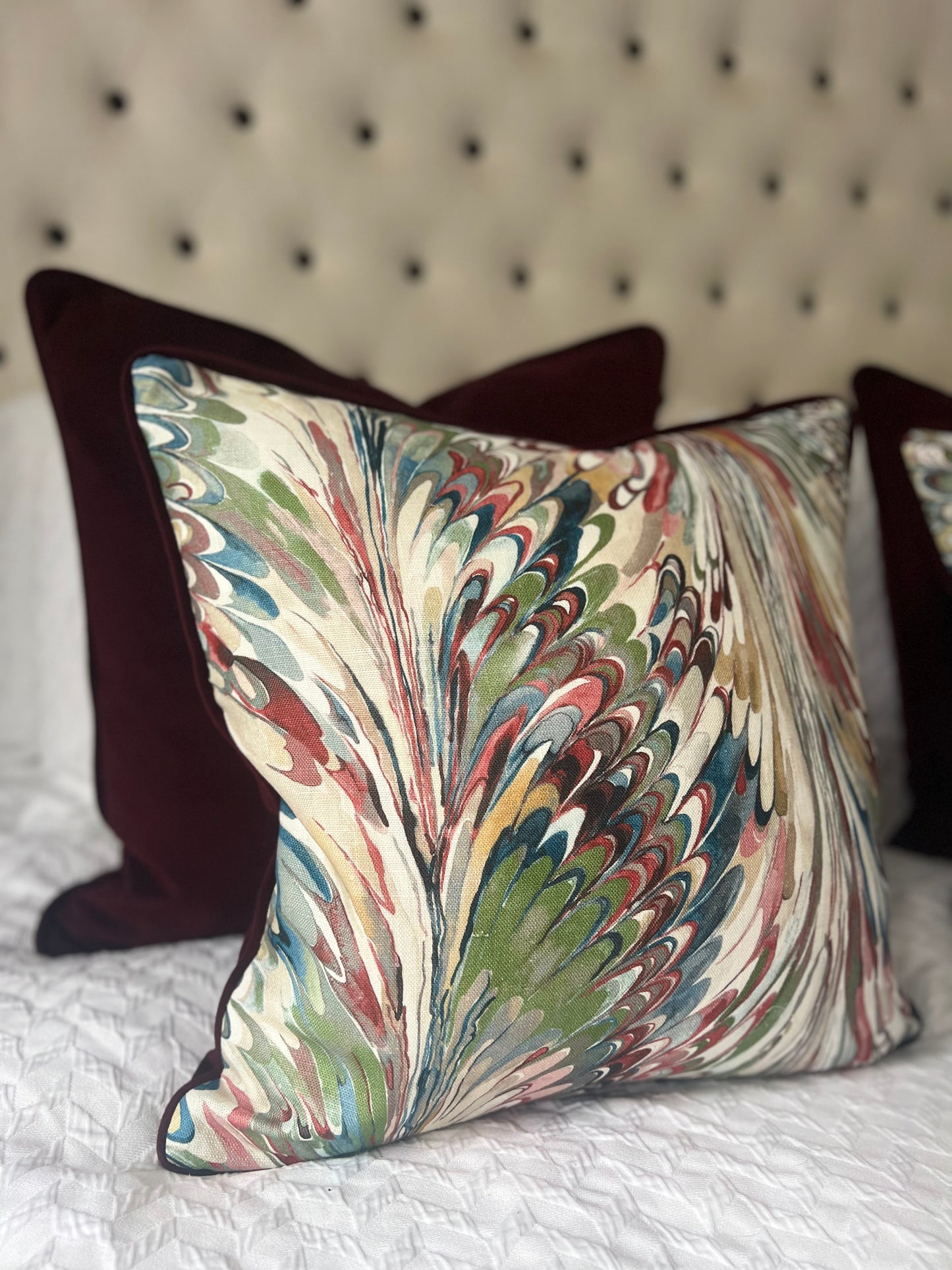 Marbleised Velvet 4 Cushion Set