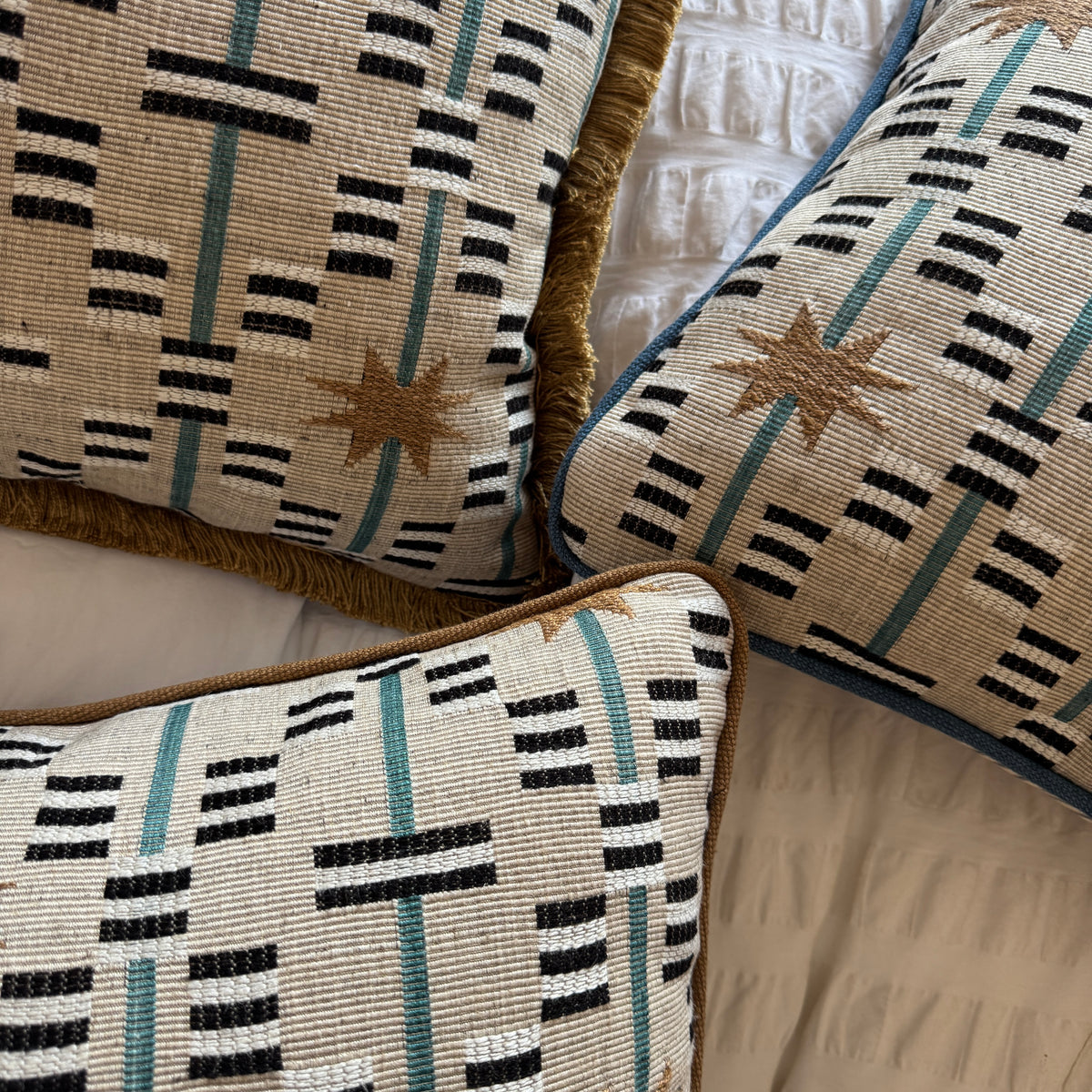Afua Walnut Fringed Cushion