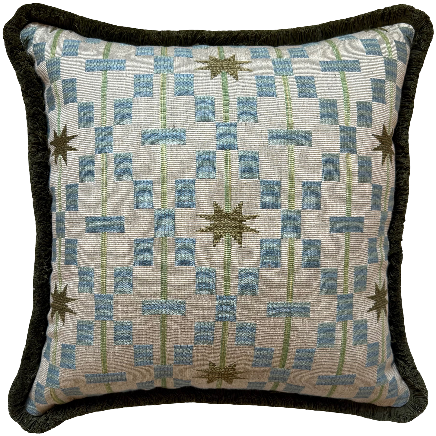 Afua Olive Fringed Cushion
