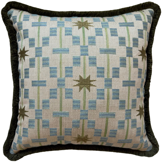 Afua Olive Fringed Cushion