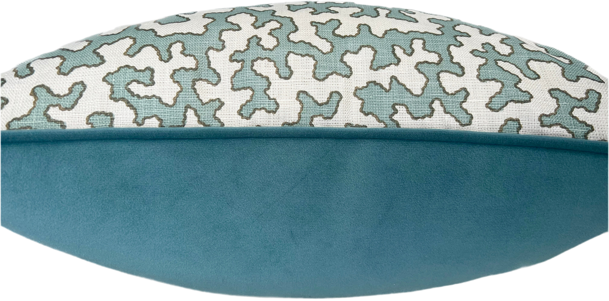Sibyl Colefax Aqua Squiggle Cushion