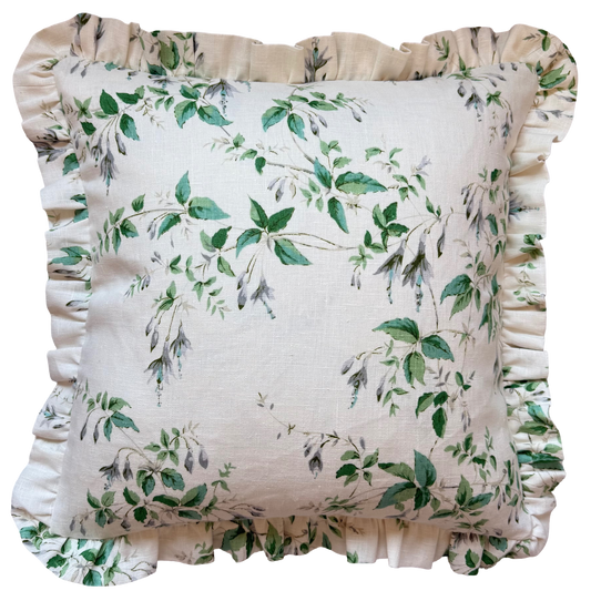 Colefax & Fowler Fuchsia Silver / Leaf Ruffled Cushion
