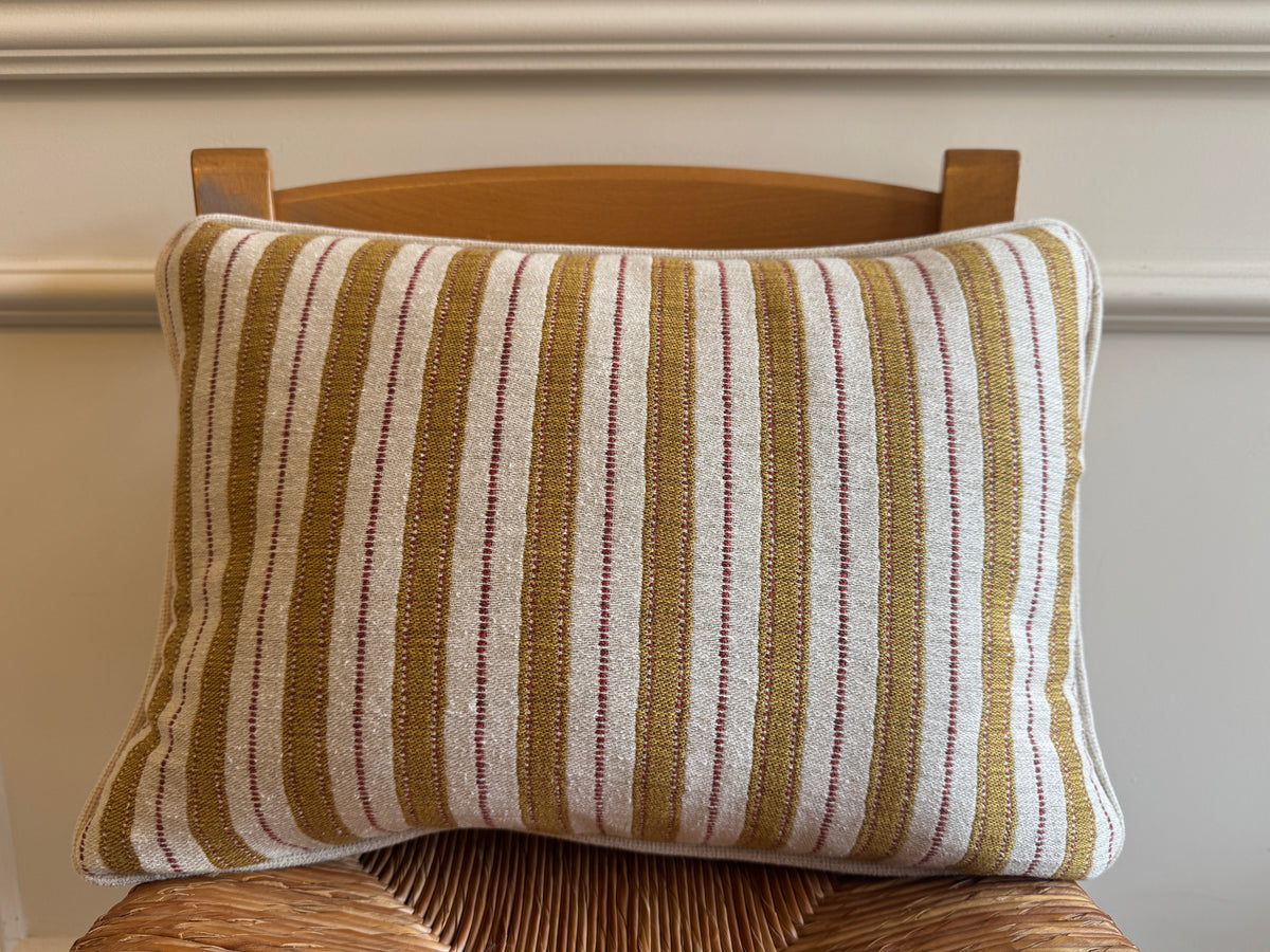 Bespoke Penny Morrison Sketched Stripe Gold Cushion
