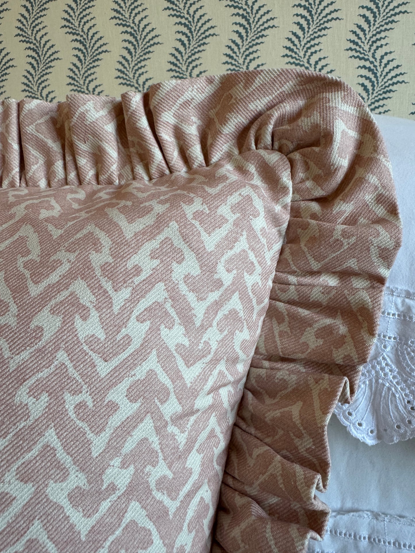 Fermoie Rabanna Blush Ruffled Cushion