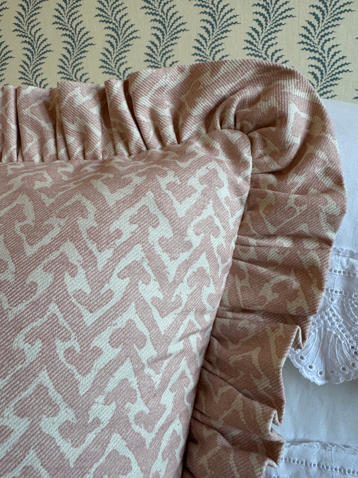 Fermoie Rabanna Blush Ruffled Cushion