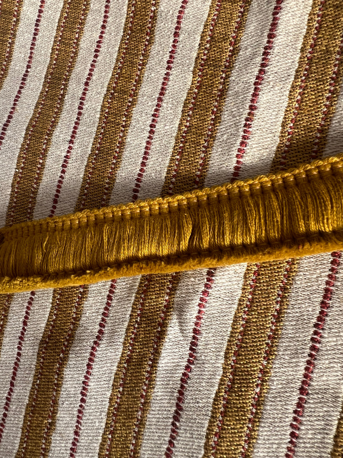 Bespoke Penny Morrison Sketched Stripe Gold Cushion