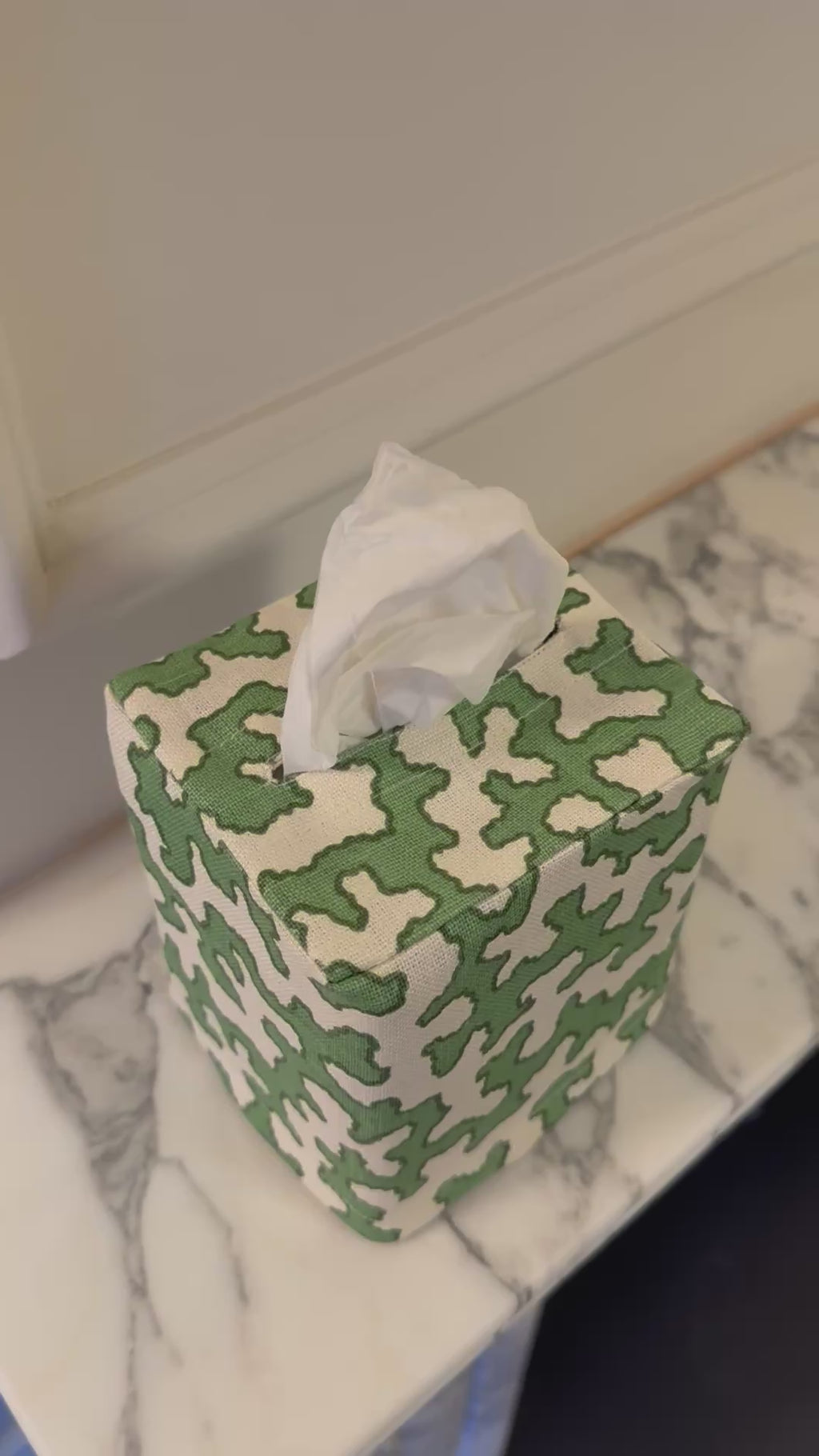Green Squiggle Tissue Box