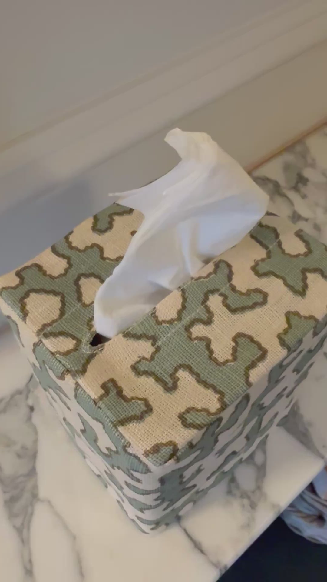 Aqua Squiggle Tissue Box