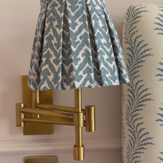 Luxury box pleat lampshade in Fermoie Rabanna premium designer fabric