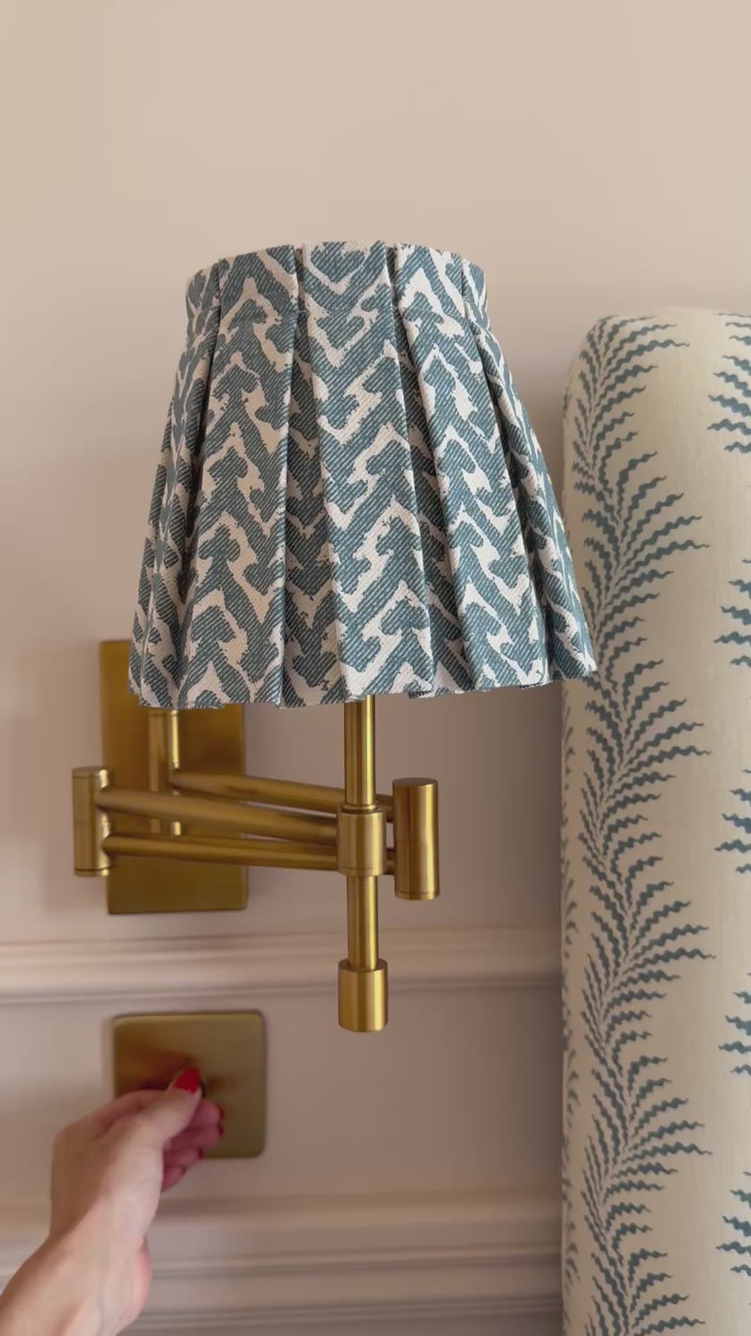 Luxury box pleat lampshade in Fermoie Rabanna premium designer fabric
