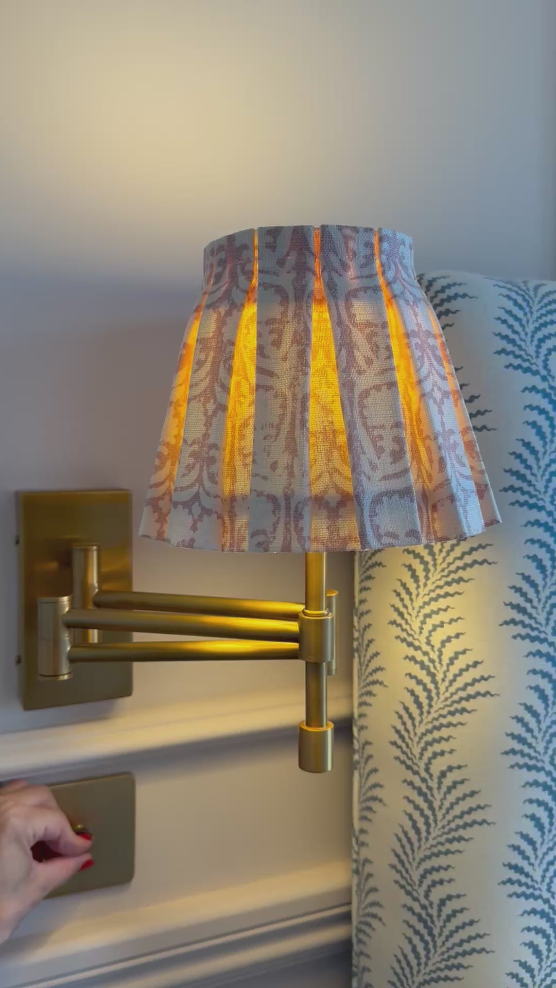 Luxury box pleat lampshade in Penny Morrison premium designer fabric