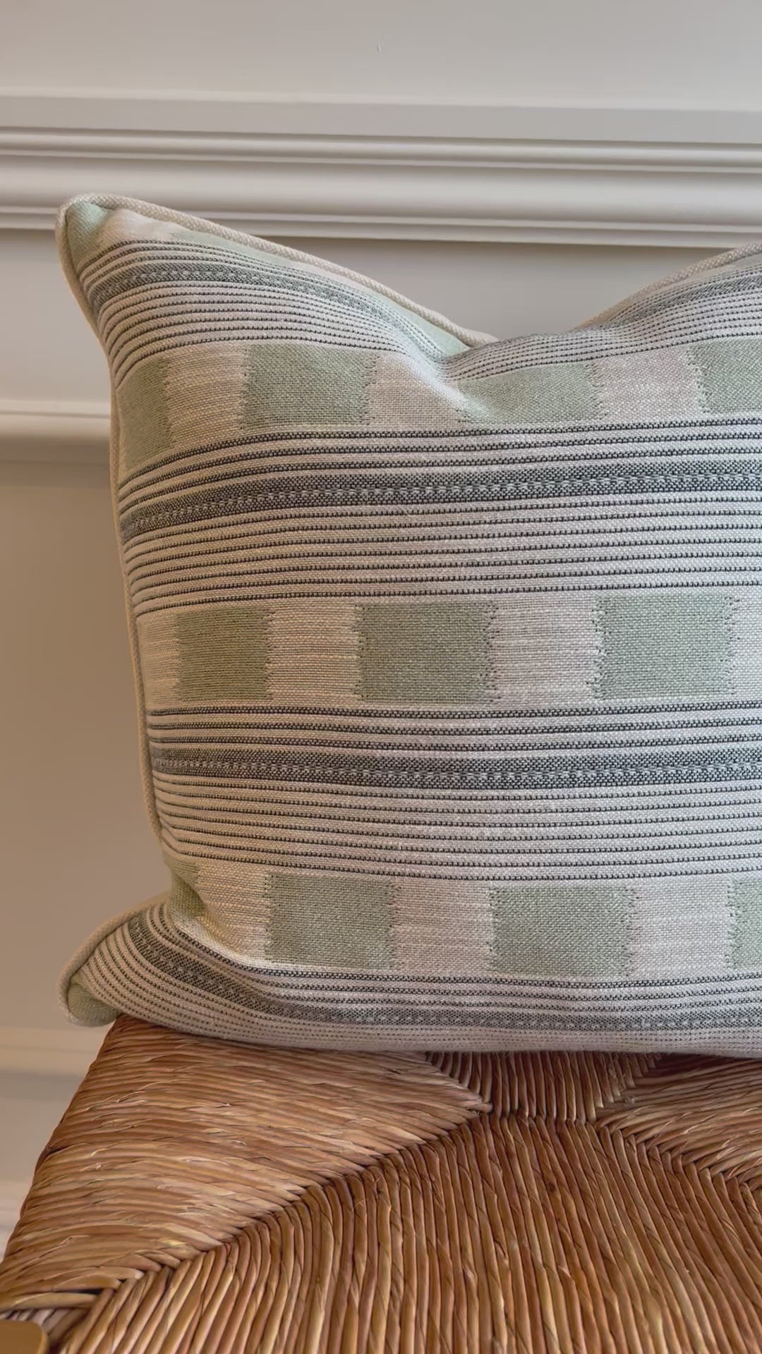 Pale Blue Lost & Found Piped Cushion
